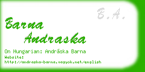 barna andraska business card